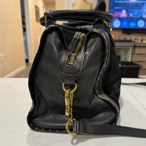 orYANY Black Leather Cow Hide Large Satchel Crossbody Handbag - Picture 5 of 16